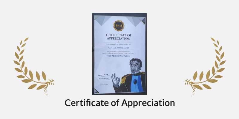 Certificate of Appreciation